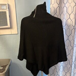 Michael Kors Elegant Black Knit Poncho